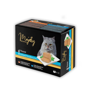 Majesty Adult Mousse de Peixe lata para gatos - Pack